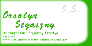 orsolya styaszny business card